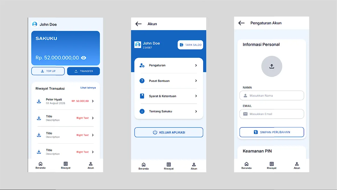Sakuku - E-Wallet Mobile Web Application UI - screenshot 2