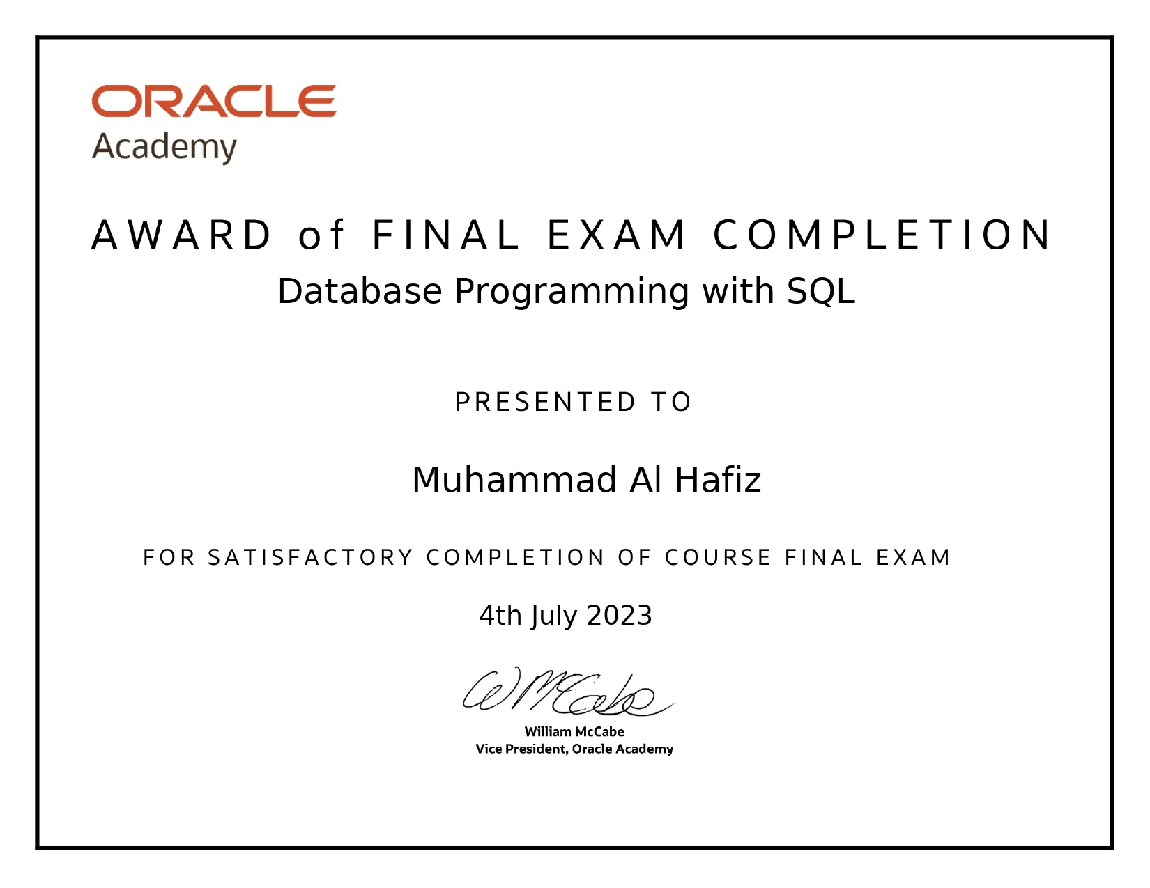 Database Programming with SQL